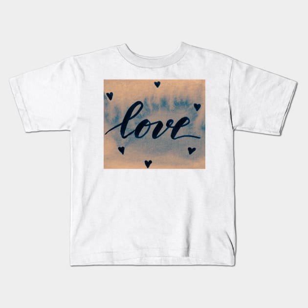 Valentine's Day Watercolor Love – neutral Kids T-Shirt by wackapacka